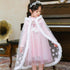 Girls' Winter Princess Dress Children's Mesh Dress Cloak Two-Piece sweater dress